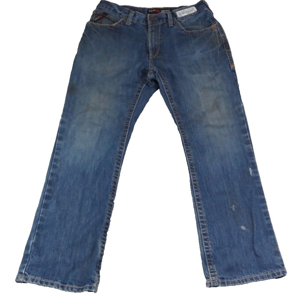 Ariat FR M4 Boot Jeans Mens 33x32 Low Rise Western Workwear Denim Blue Cotton